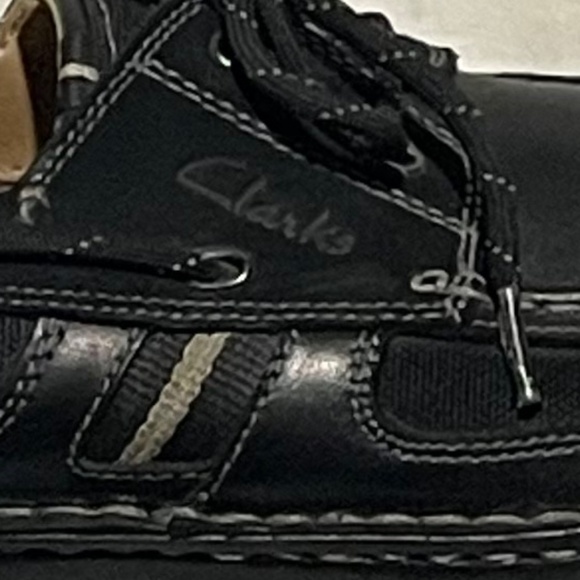 Clarks Waterloo Men 12 Leather Boat Shoe Black Lace Up Comfort Slip On Loafer - Picture 9 of 9